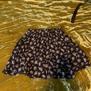 black floral flowy skirt